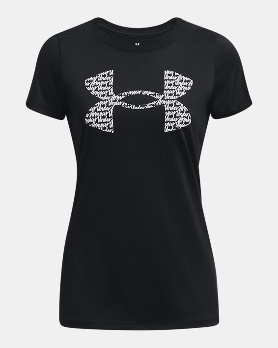 Women's UA Tech™ Graphic Short Sleeve in Black image number 4